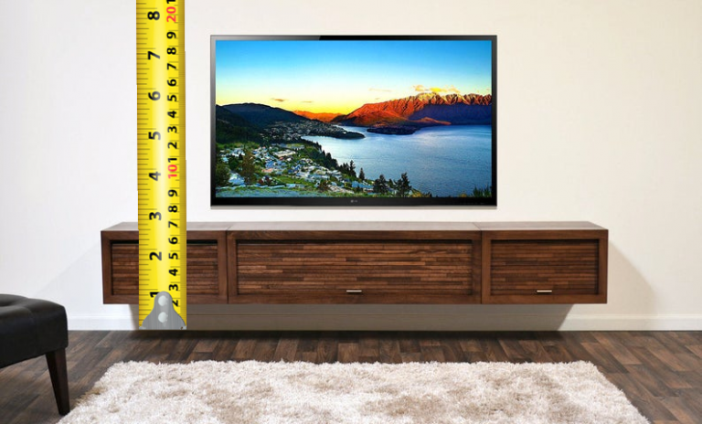 living room wall mounted tv height